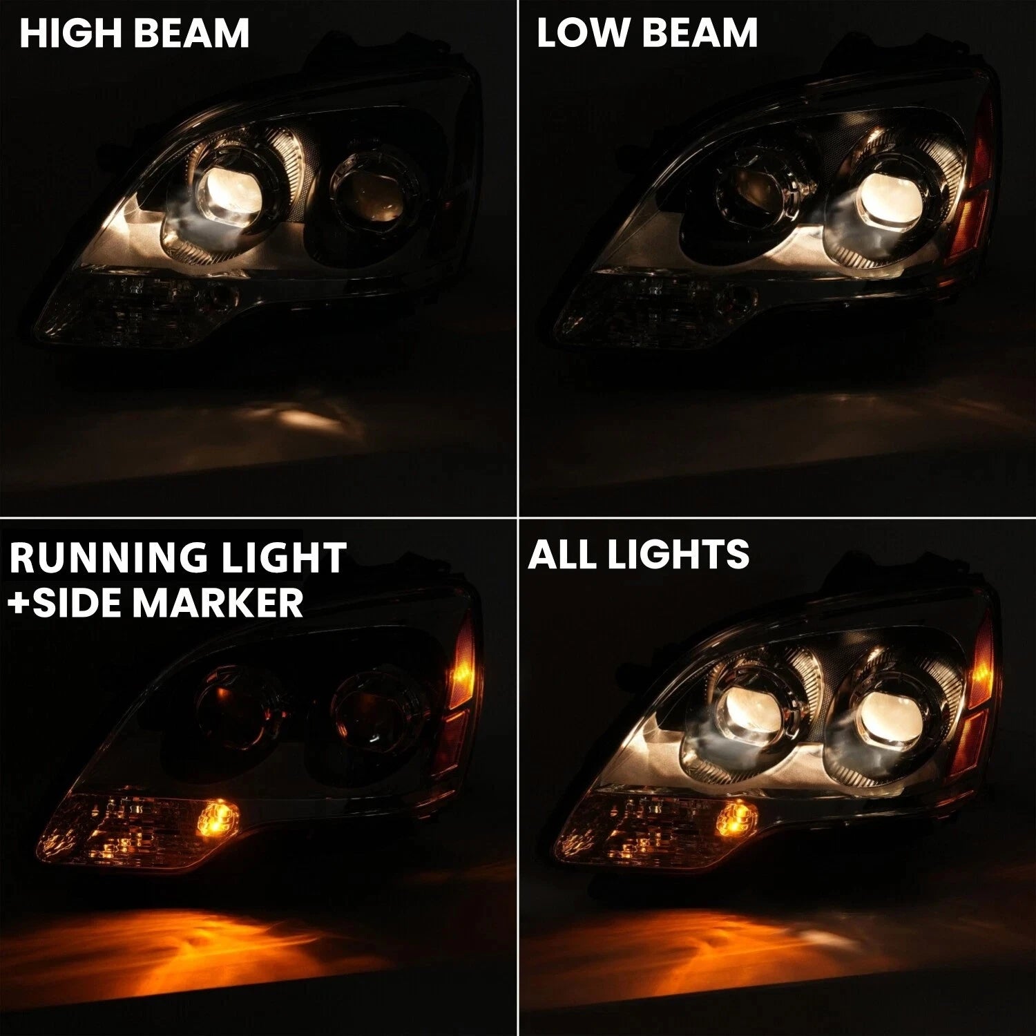 Projector Headlights for GMC Acadia (2007-2012) Left+Right Clear