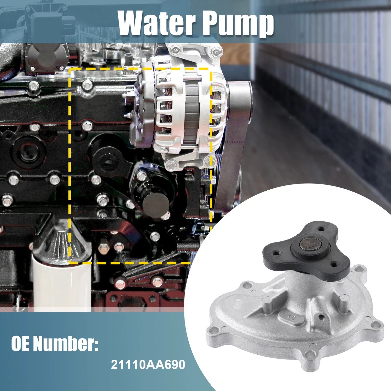 Engine Water Pump 21110AA690 for Subaru Forester (2011–2018) Legacy (2013–2019)