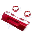 Red A/C Climate Control Frame Cover + Knob Ring Trims for Honda Civic (2016-2020)