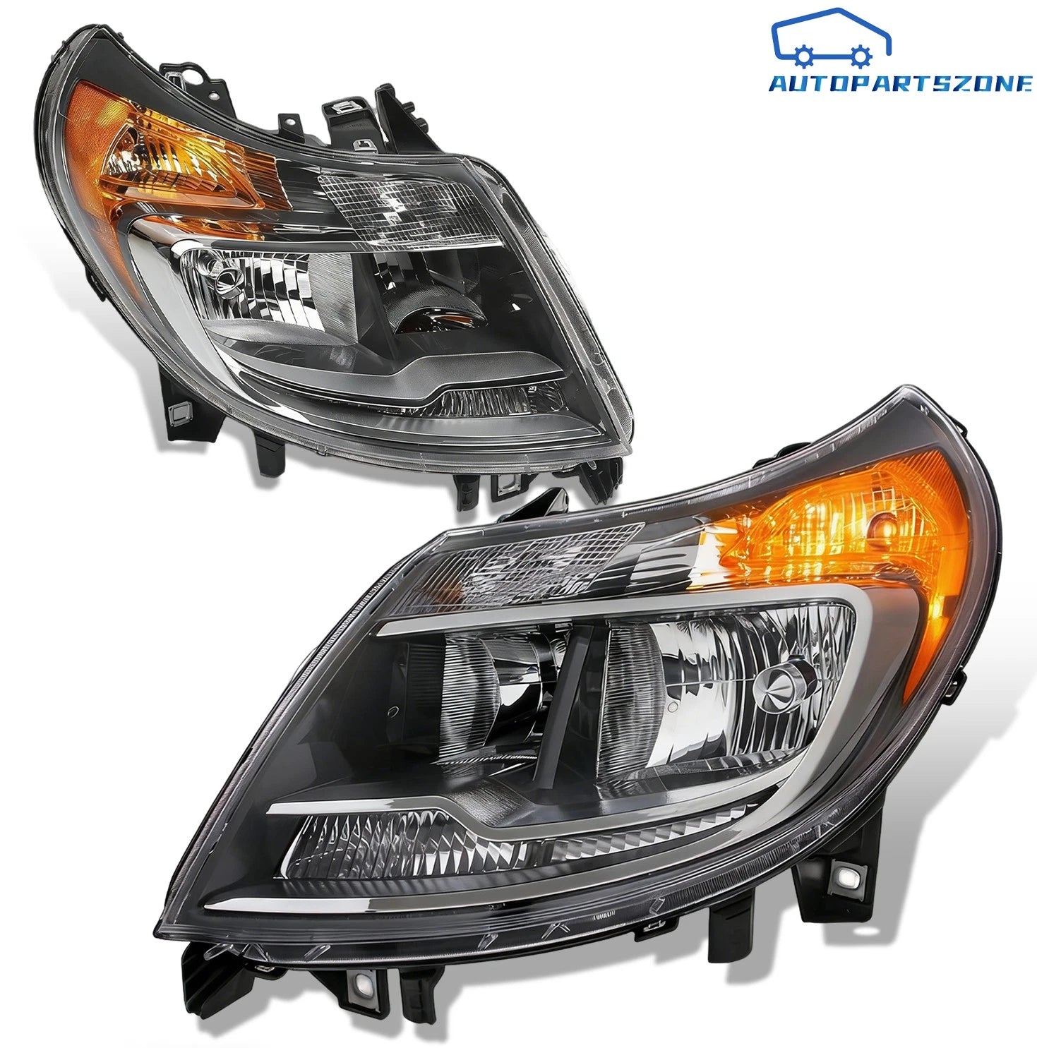 Pair Headlight w/DRL for RAM ProMaster 1500 2500 3500 (2014–2022)