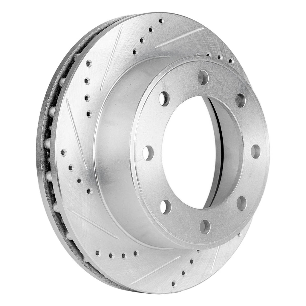 Brake Disc and Pad Kit for Ford F-250 (1999–2004) Front Rear Drilled Semi-Metallic