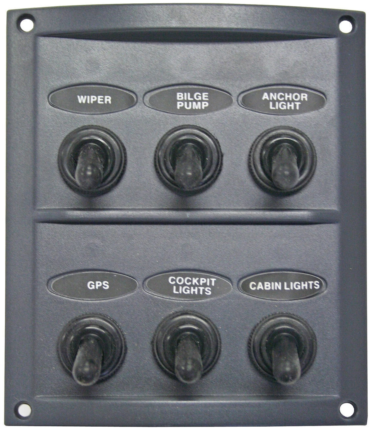 6 Switch Splashproof Switch Panel for 12/24 Volt Systems