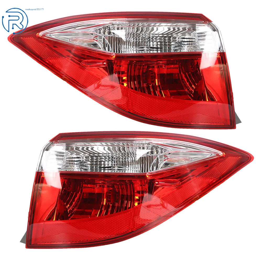 Set of 2 Red Rear Tail Lights for Toyota Corolla (2014-2016) Chrome