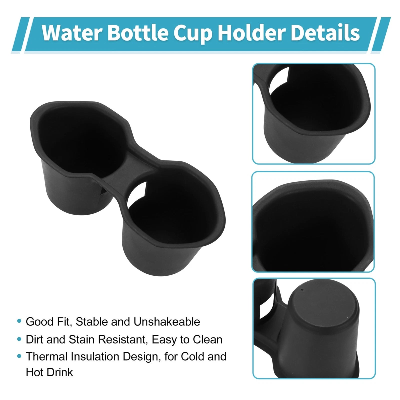 Console Cup Holder Organizer for Subaru Forester (2025–2026) TPE Black 1 pcs