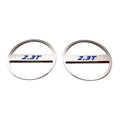 Polished Mid-Range Speaker Trim w/Orange C-Fiber '2.3T' Inlay for 15-16 Mustang