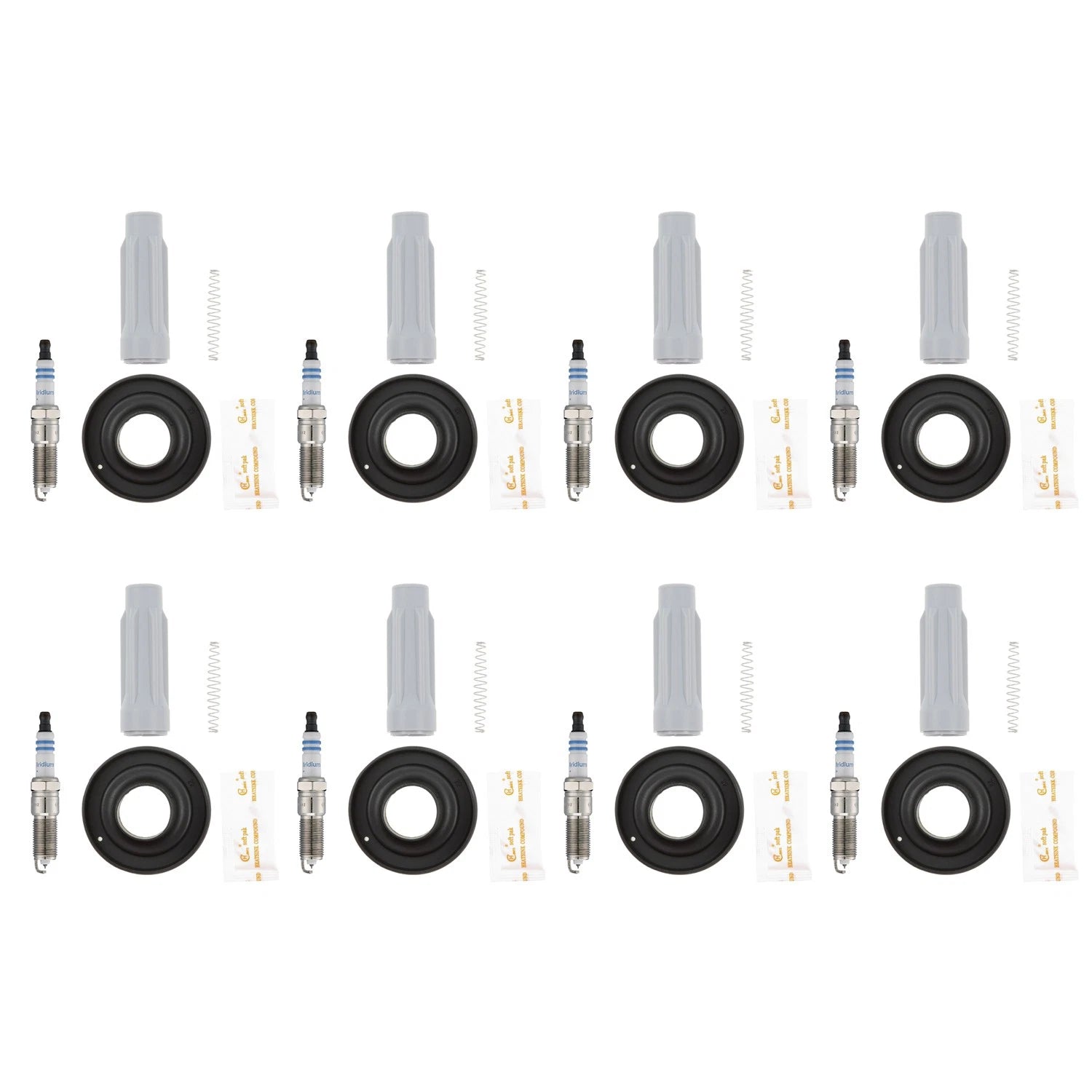 Set of 8 Double Iridium Spark Plugs & NGK Coil Boots for F-150 Mustang (2015–2021)