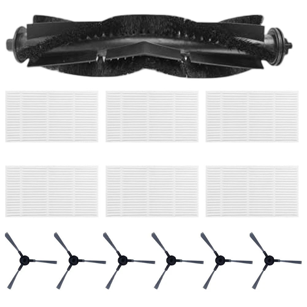Set of 4 Robot Vacuum Cleaner Parts Replacement (Main Brush, Side Brushes, Filter)
