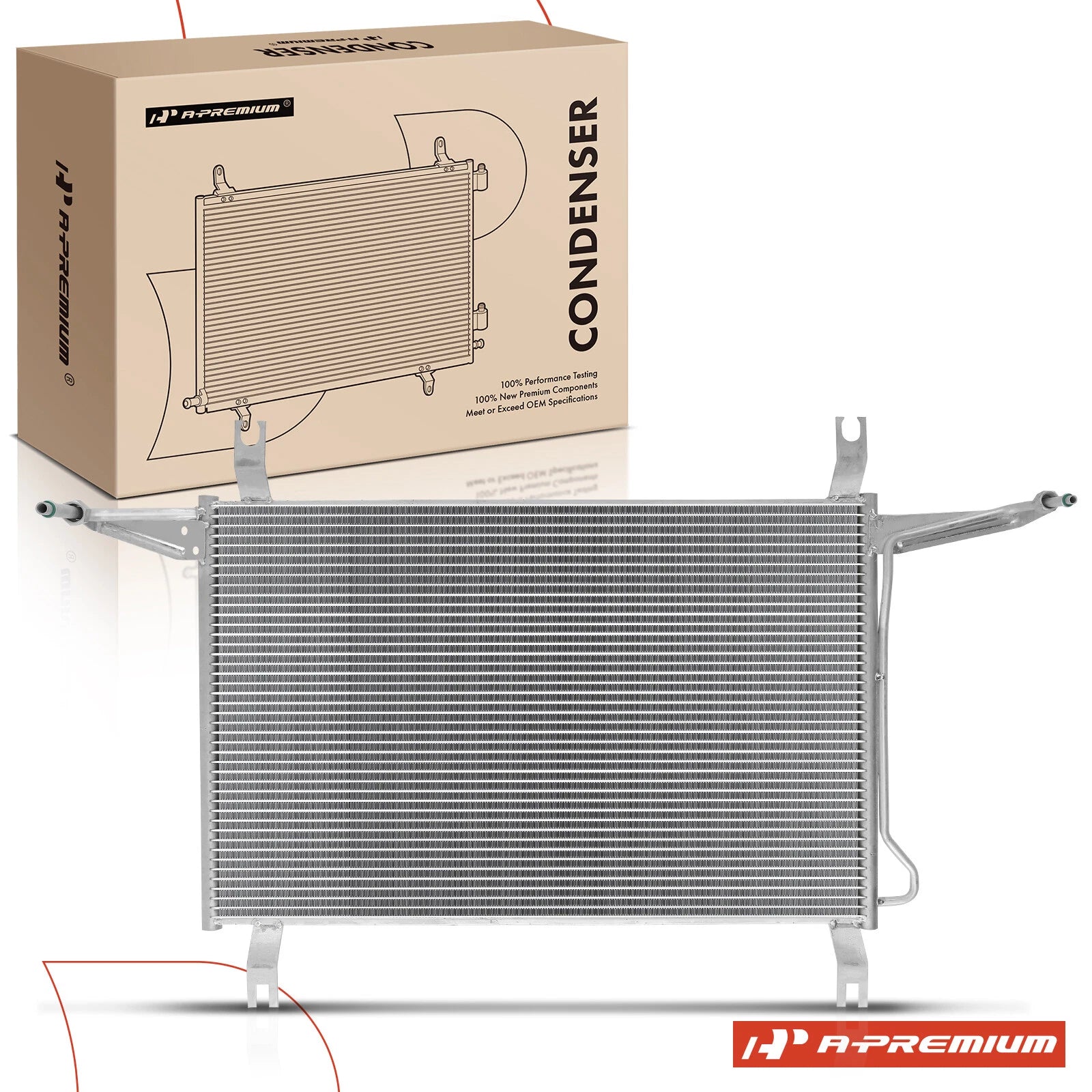 A/C Condenser with Bracket for Ford F-150 F-250 F-350 Bronco (1994–1997)