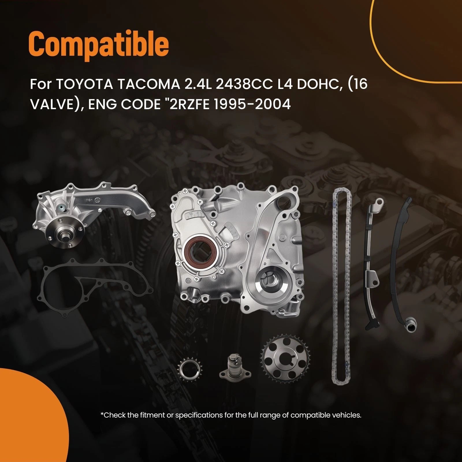 Complete Timing Chain Kit for Toyota Tacoma 2.4L 2RZFE (1995–2004) 13562-35020