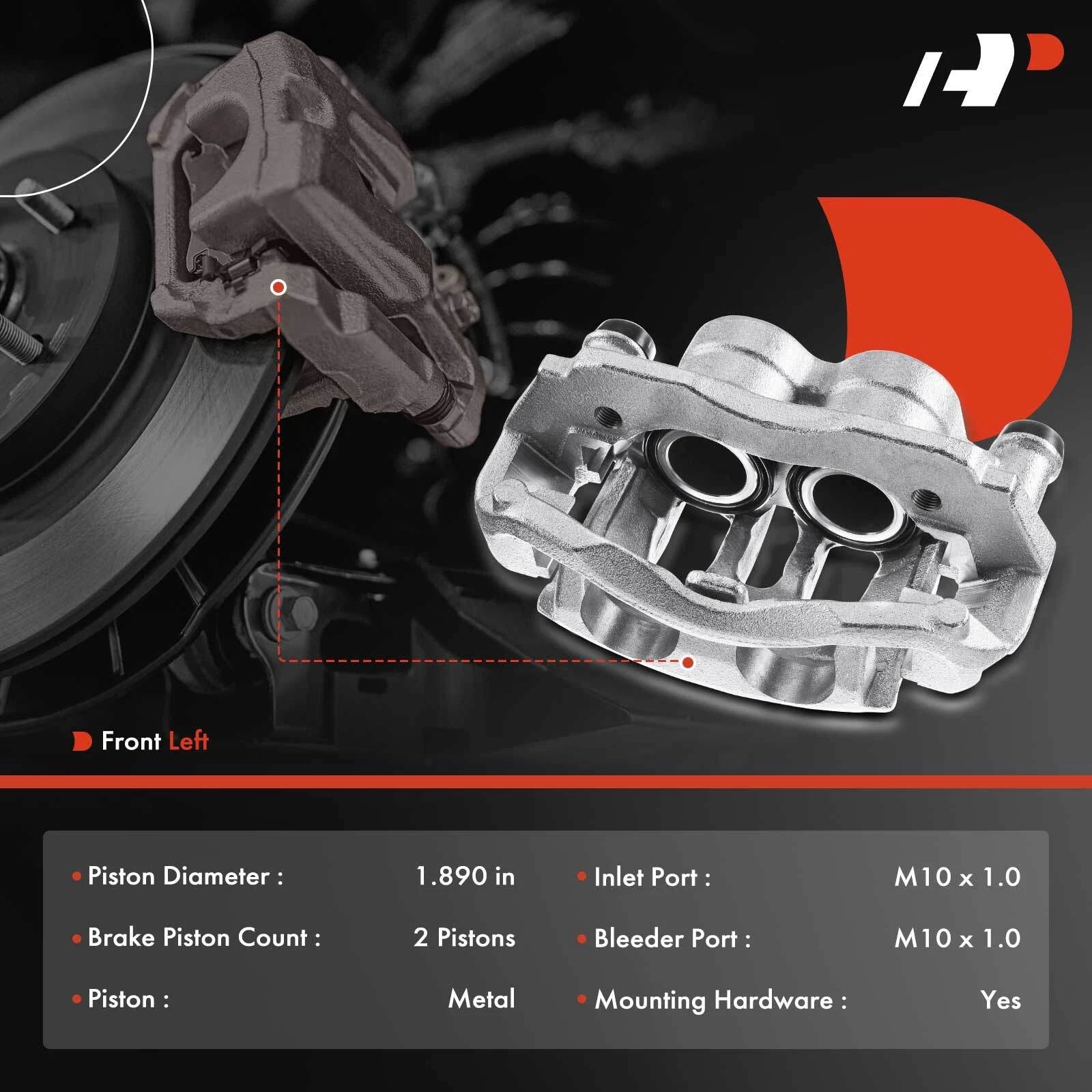 Front Left Brake Caliper with Bracket for Benz Sprinter 2500 (2007-2018)
