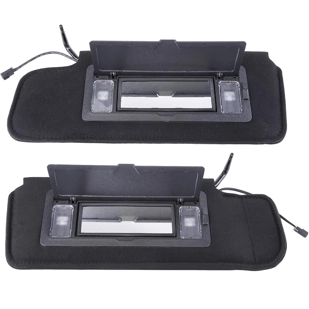 Pair Sun Visors with Vanity Mirror & LED Light for Chevy Corvette C4 (1984–1996)