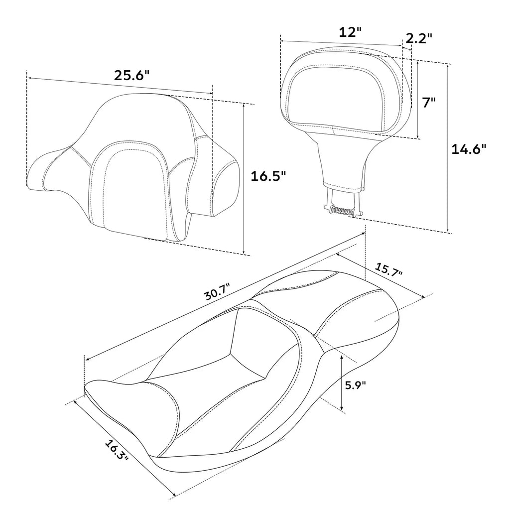 Driver Seat & Backrests for Harley Touring Street Glide (2014-2023)