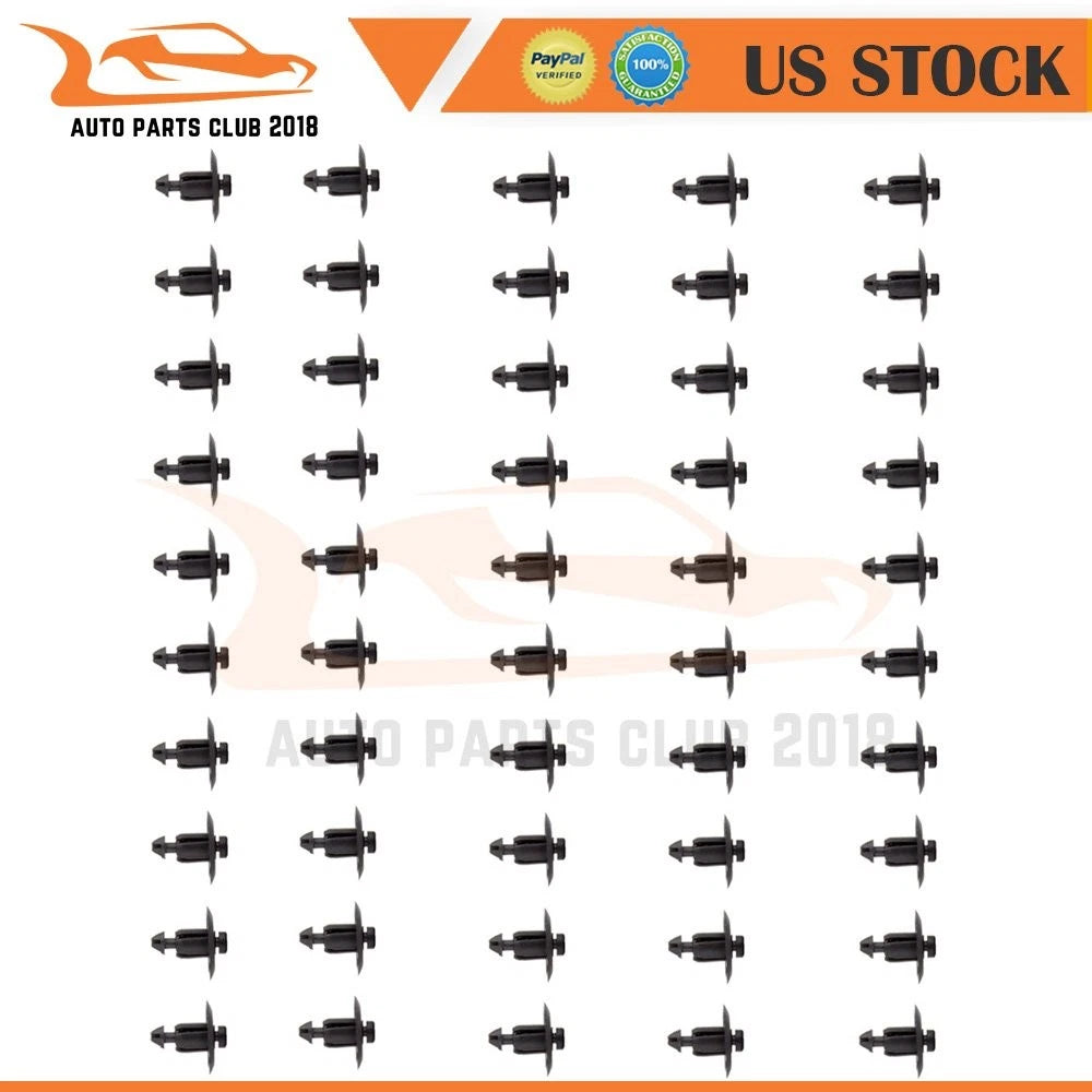 50Pcs Nylon Black Fender Bumper Fasteners Clips #WX68DX9-AA for Dodge