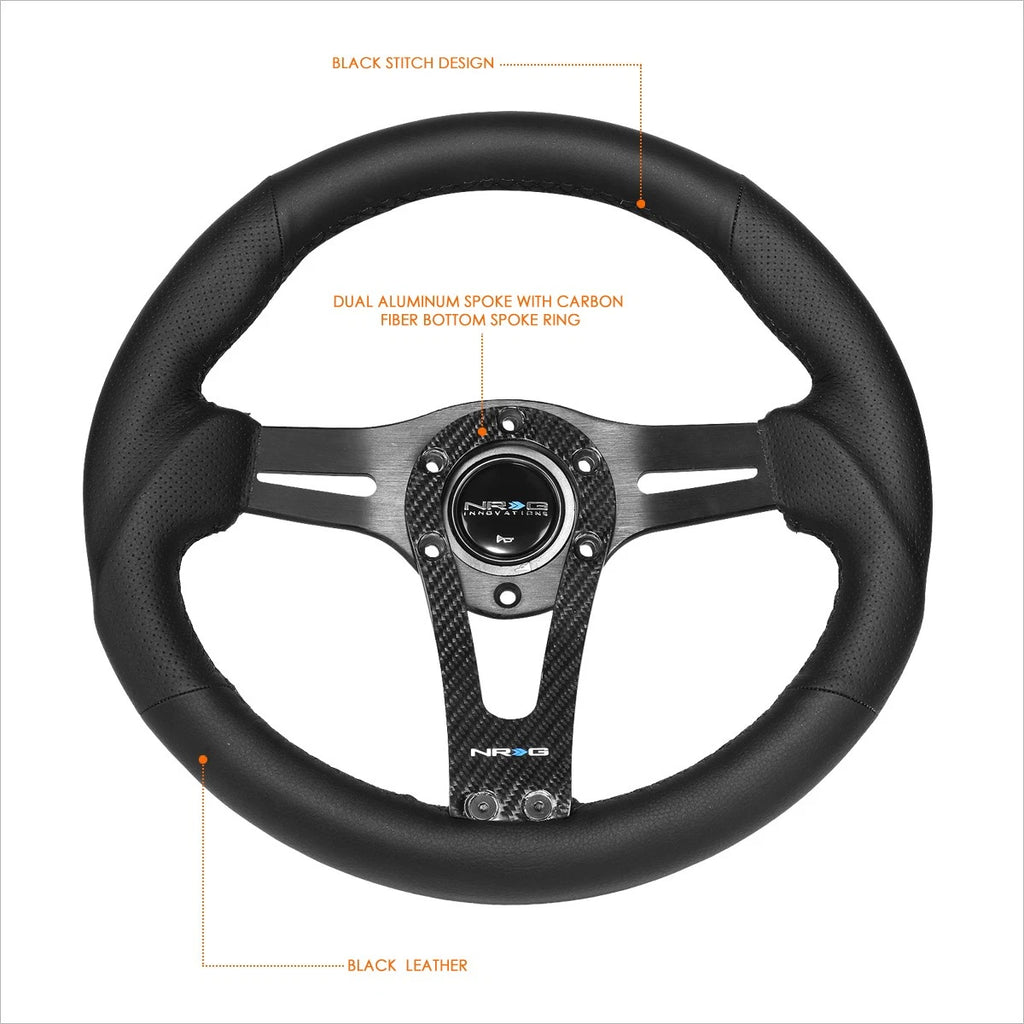 NRG RST-002RCF 320mm Aluminum Racing Steering Wheel for Universal
