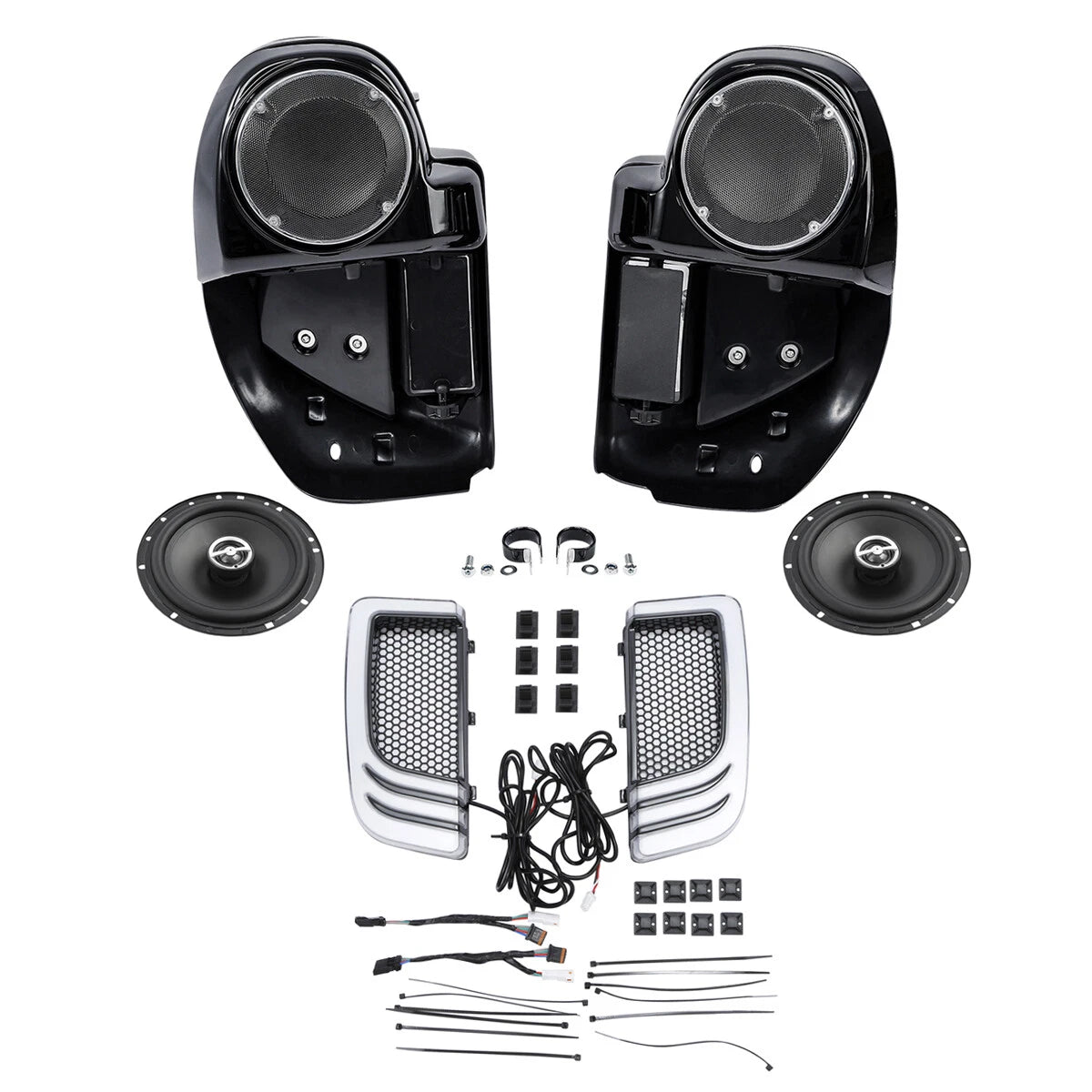 Lower vented fairings & 6.5" speakers turn signals for Harley Touring (2014–2024)