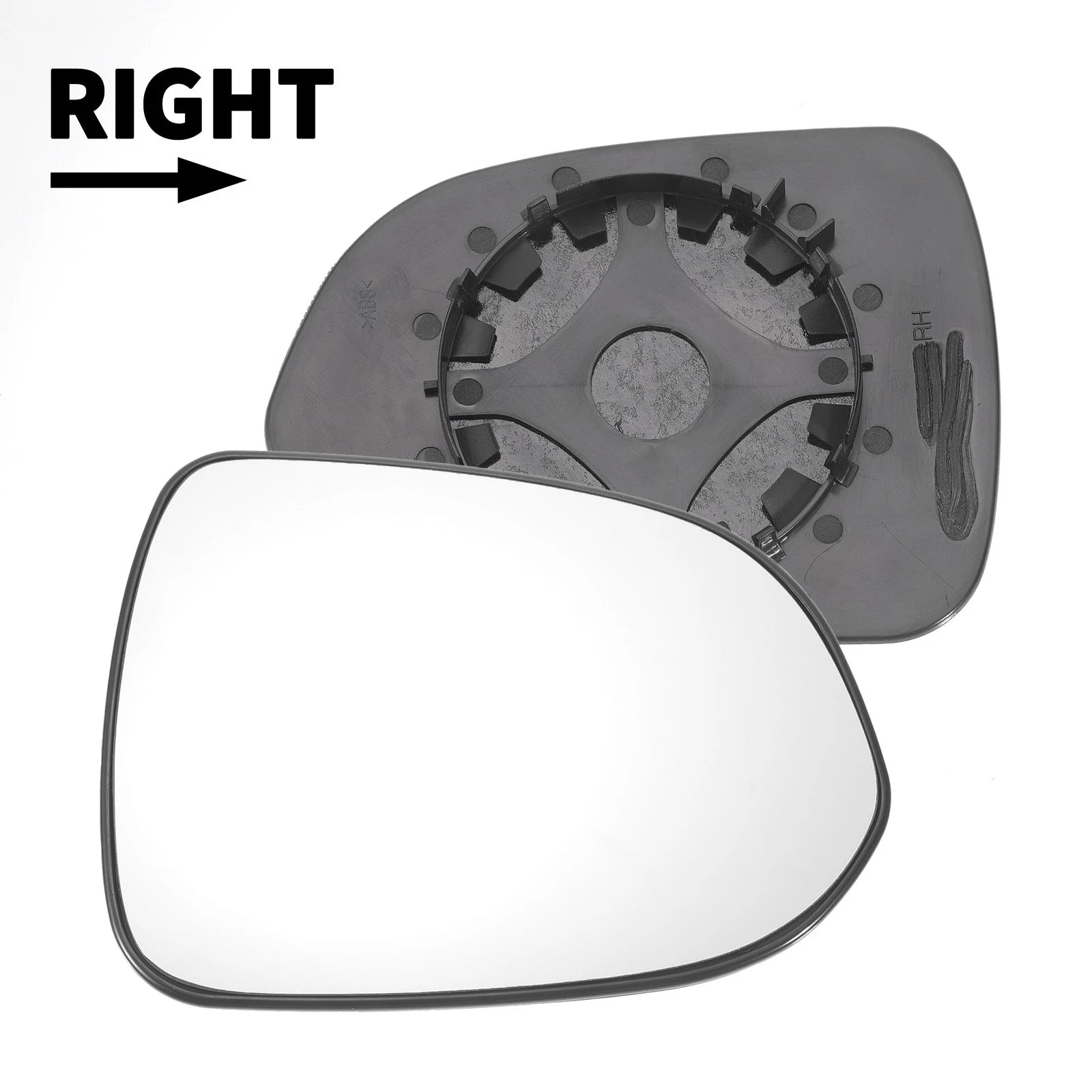 Right Side White Mirror Glass for Honda Jazz (2002–2004)