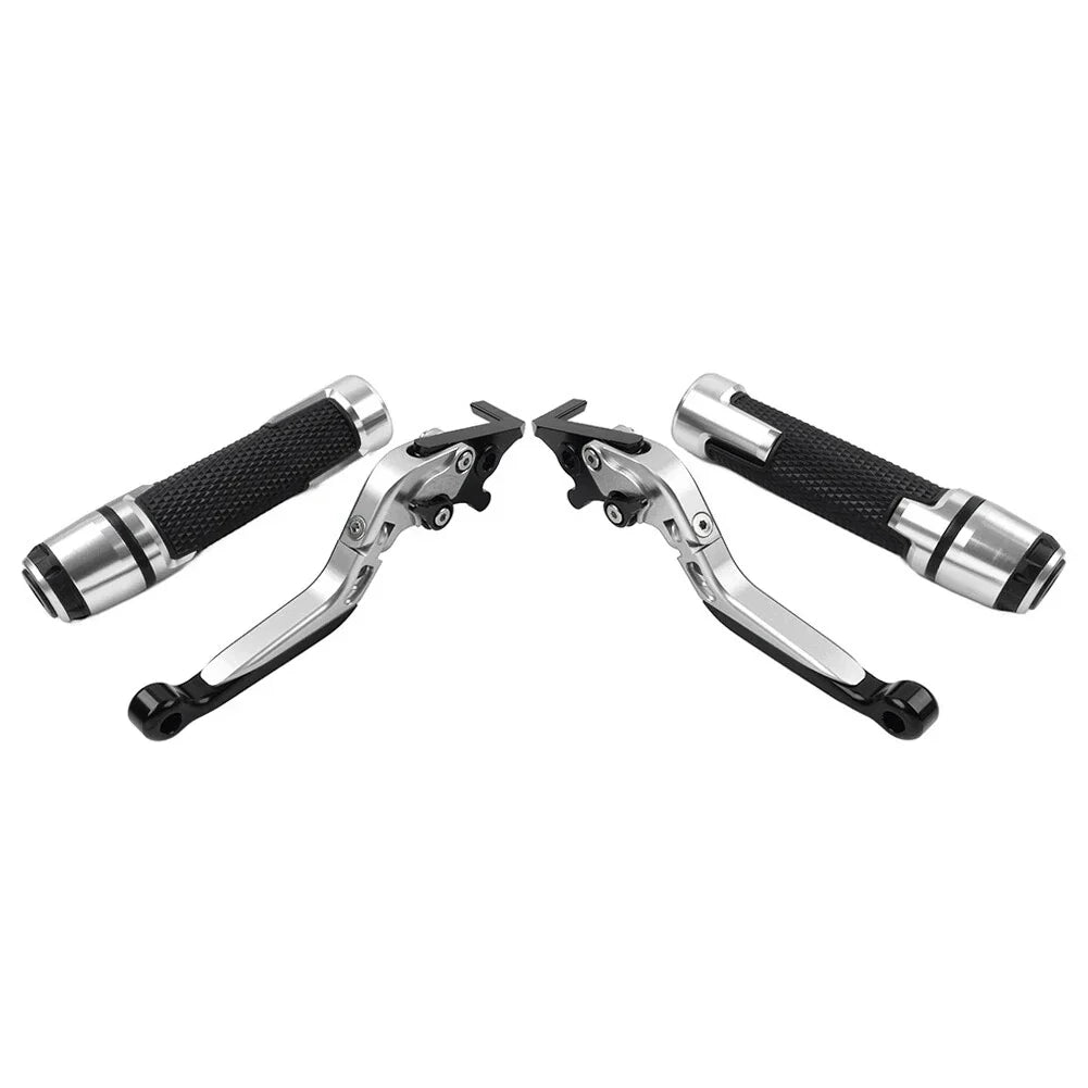 Silver Extendable Brake Clutch Lever Grip Set for BMW S1000XR (2015-2021)
