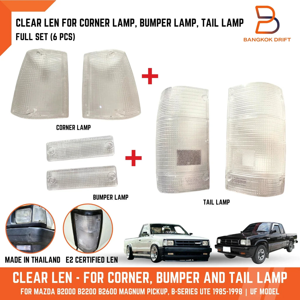 Clear Lens Corner Bumper Turn Signal Light Set for Mazda B-Series (85-98)