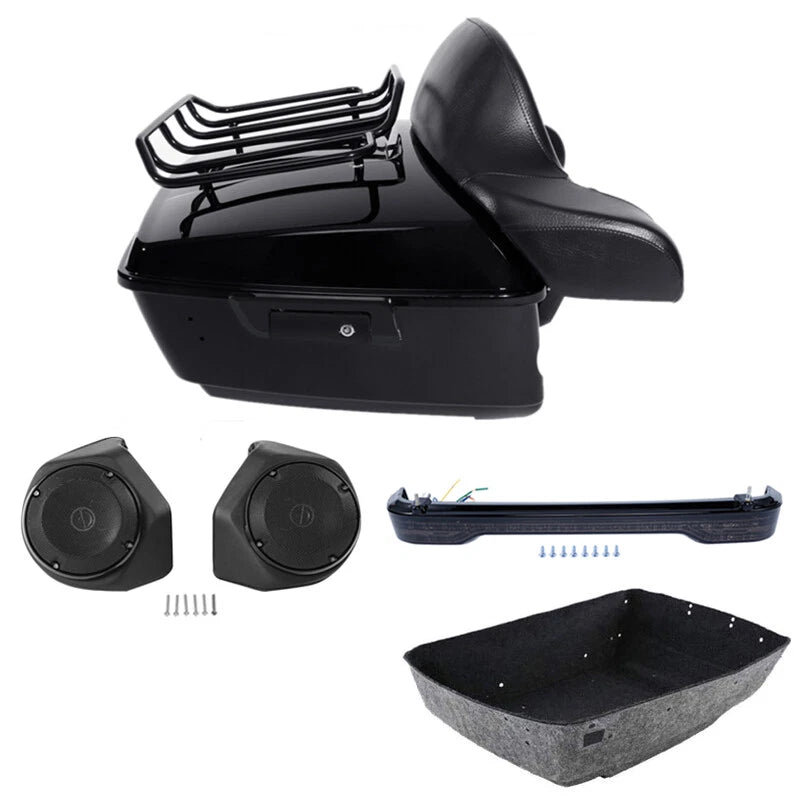 Trunk Pad Rack Light Speakers for Harley Touring Street Glide (2014–2026)