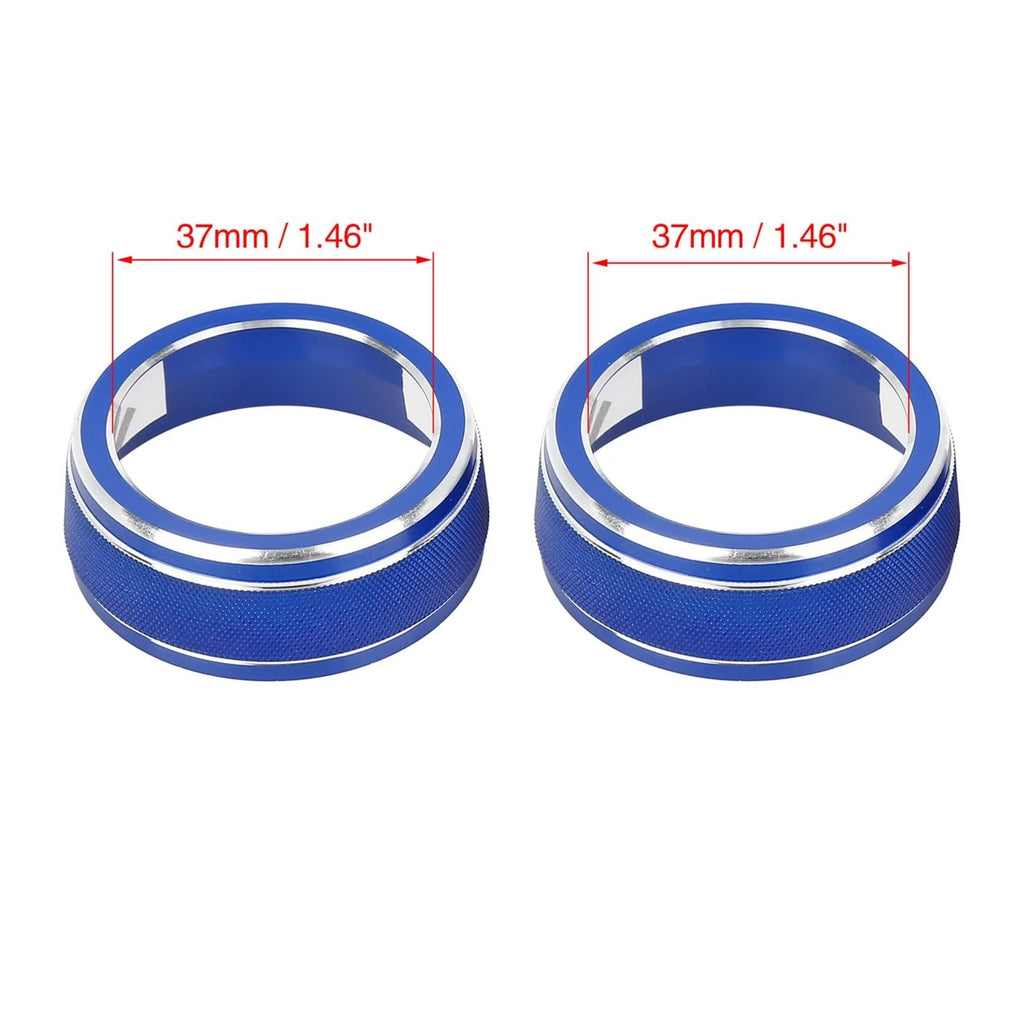 2X Blue AC Climate Control Knob Ring Trim Cover for Toyota RAV4 (2019–2021)