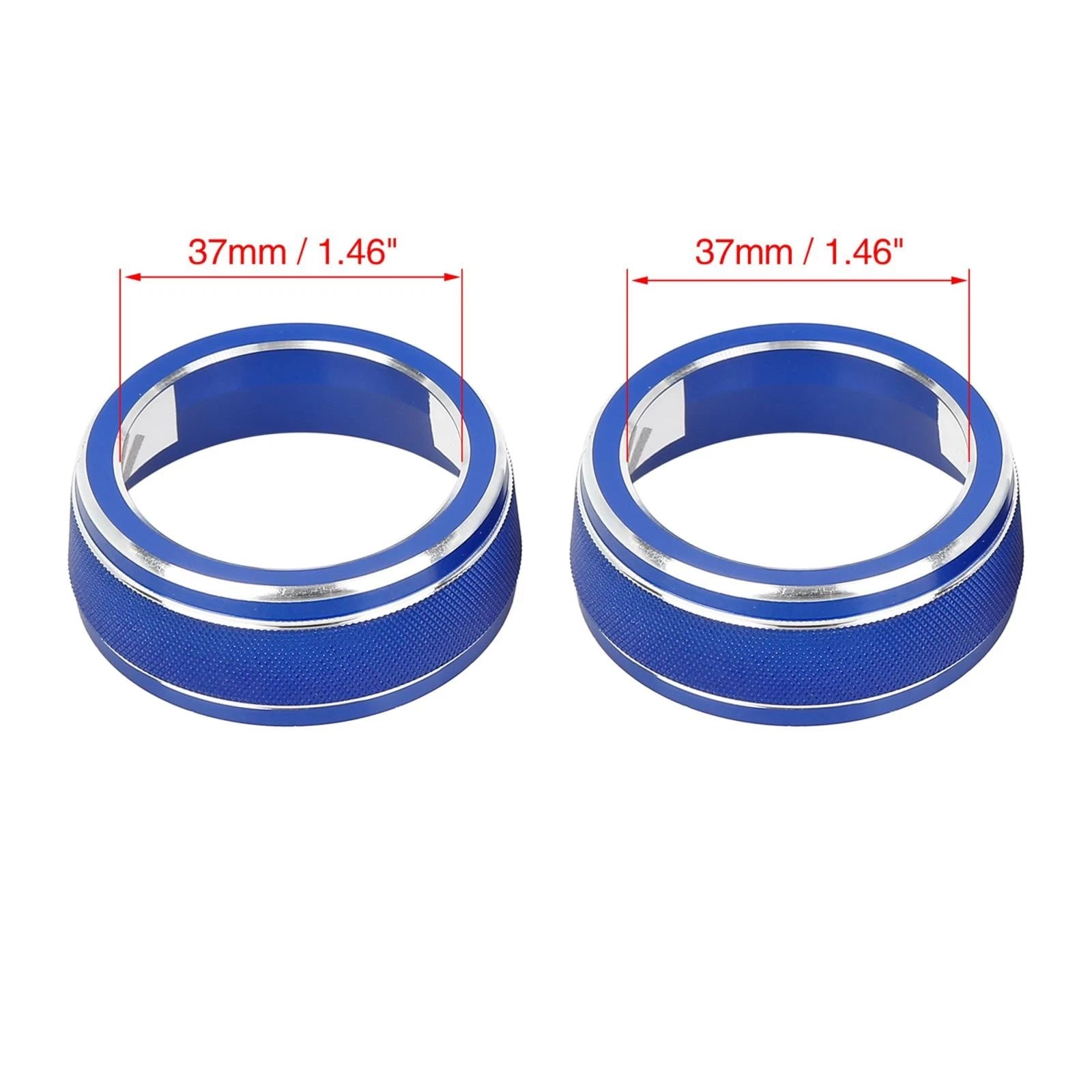 2X Blue AC Climate Control Knob Ring Trim Cover for Toyota RAV4 (2019–2021)