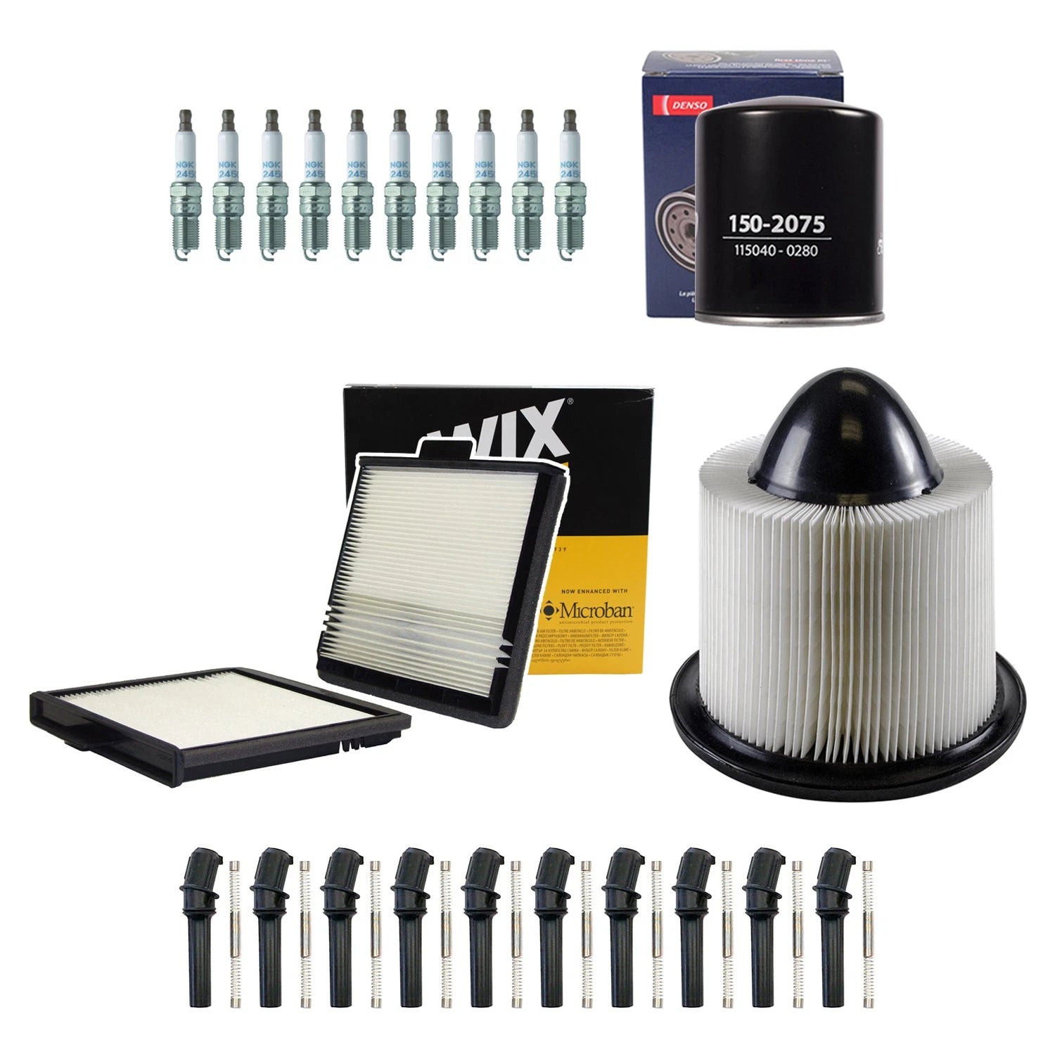 Denso Tune Up Kit & NGK 10 Spark Plugs for Ford F-250 F-350 (2000–2003)