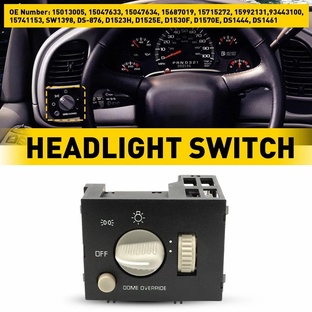 Headlight Park Light Switch Dimmer for Chevy C1500 C2500 C3500 (1990–1999)