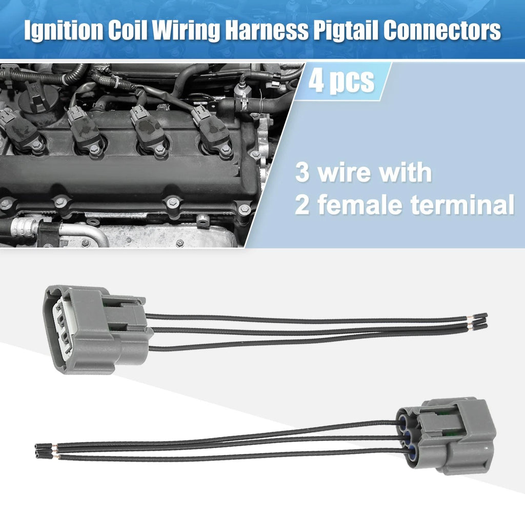 Set of 4 Ignition Coil Connectors for Nissan J48817102 