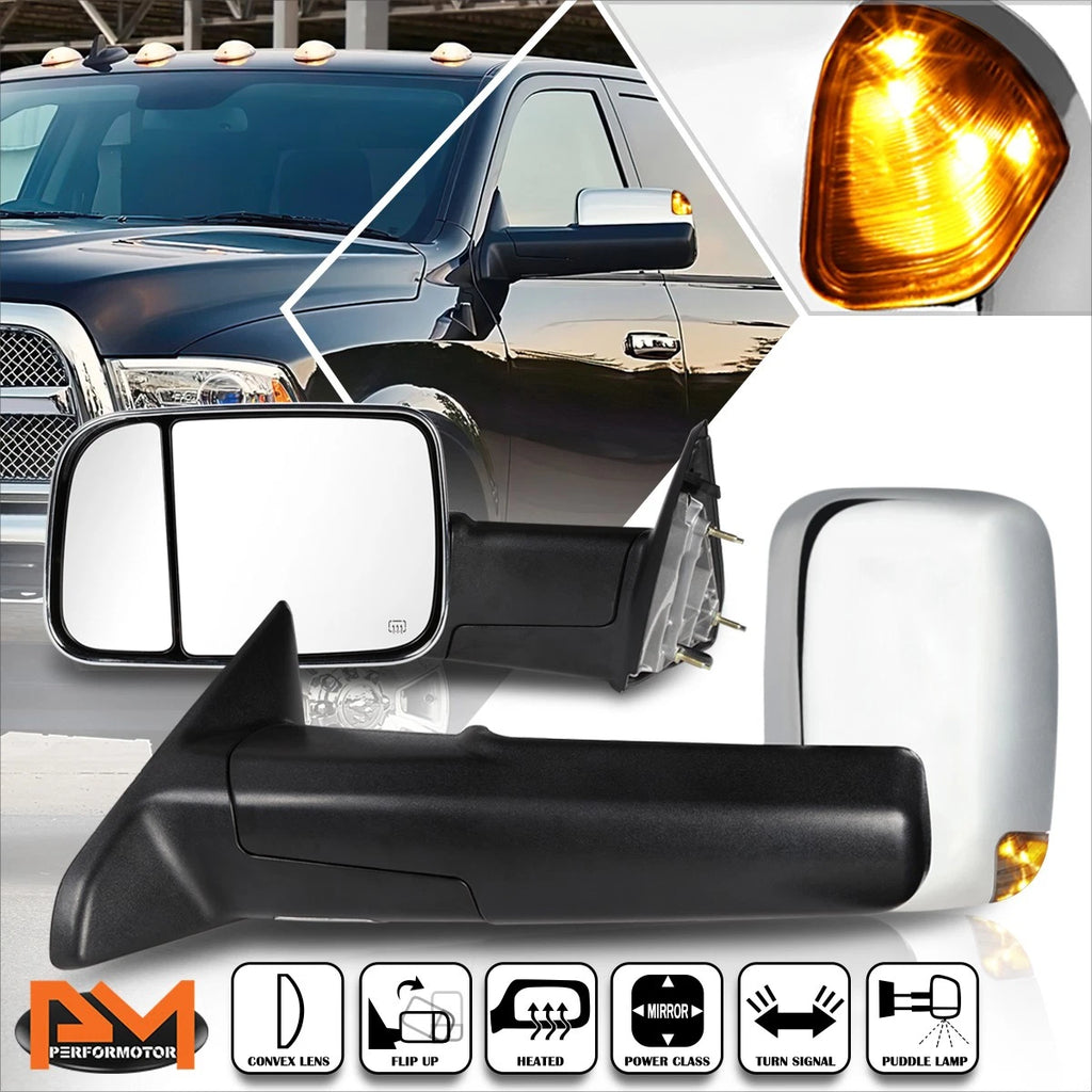 Powered Heated Towing Side Mirrors for Ram 1500 2500 3500 (2009–2016)