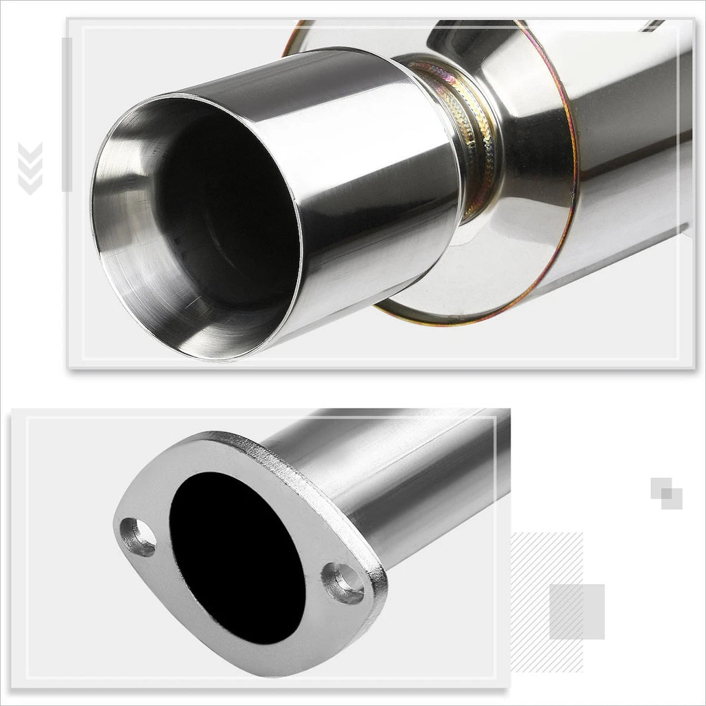 4" Rolled Tip Muffler Catback Exhaust System for Honda Civic Coupe/Sedan (1992–2000)