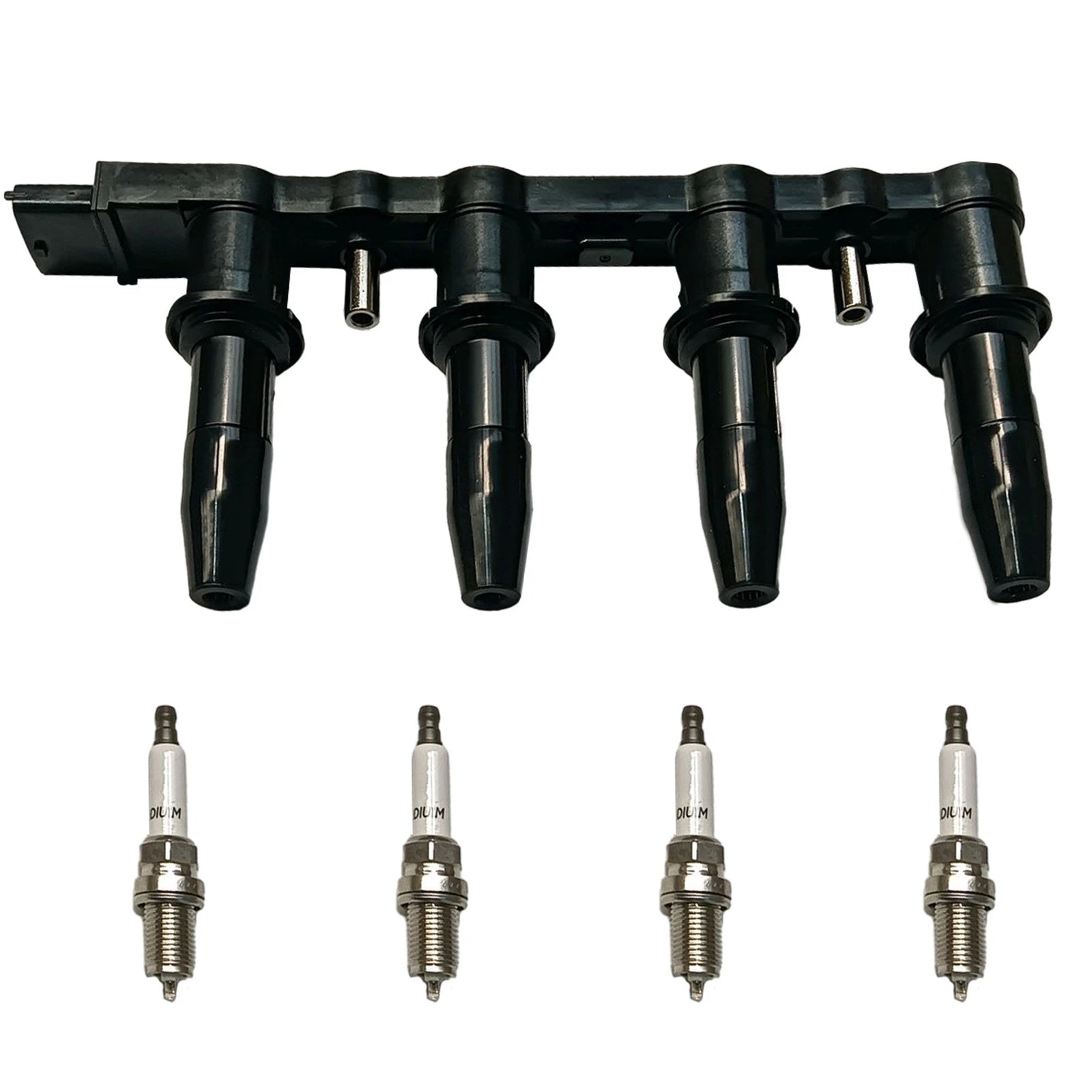 Set of 4 Spark Plugs & Ignition Coil for Saturn Astra (2007–2009)