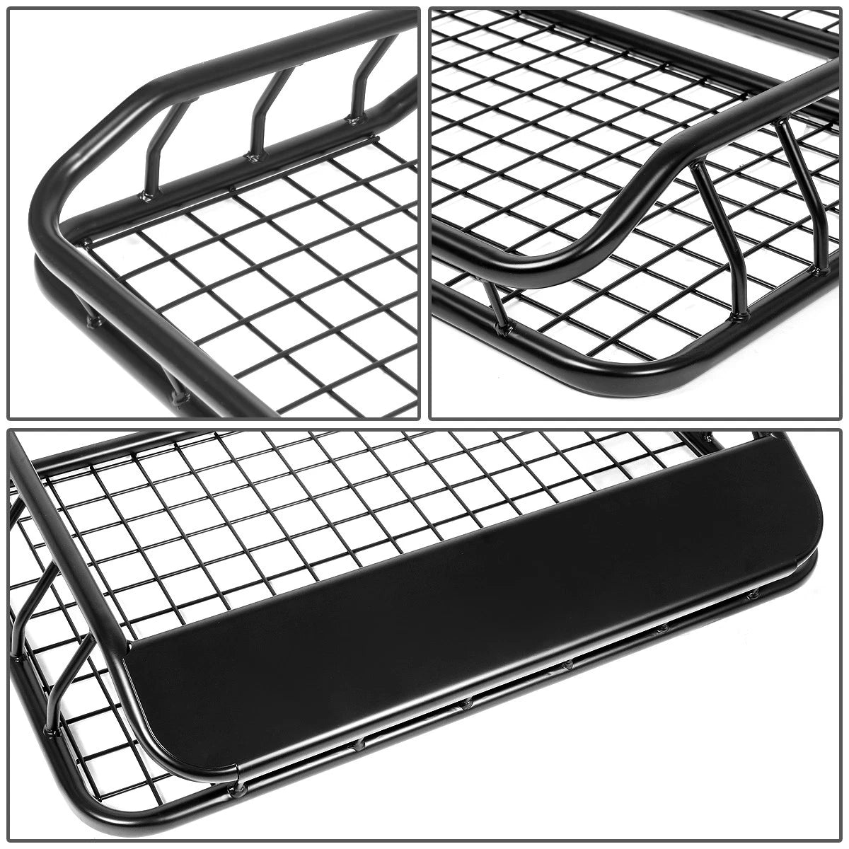 49" x 36" Mild Steel Roof Rack Cargo Carrier with Wind Fairing/Deflector