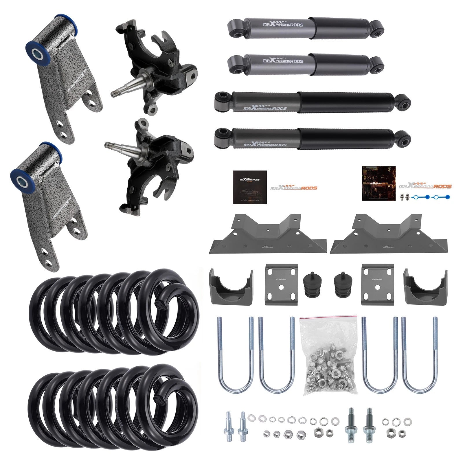 5" Front 7" Rear Lowering Kit for Chevrolet C10 GMC C15 2WD (1973–1987) w/Shackles