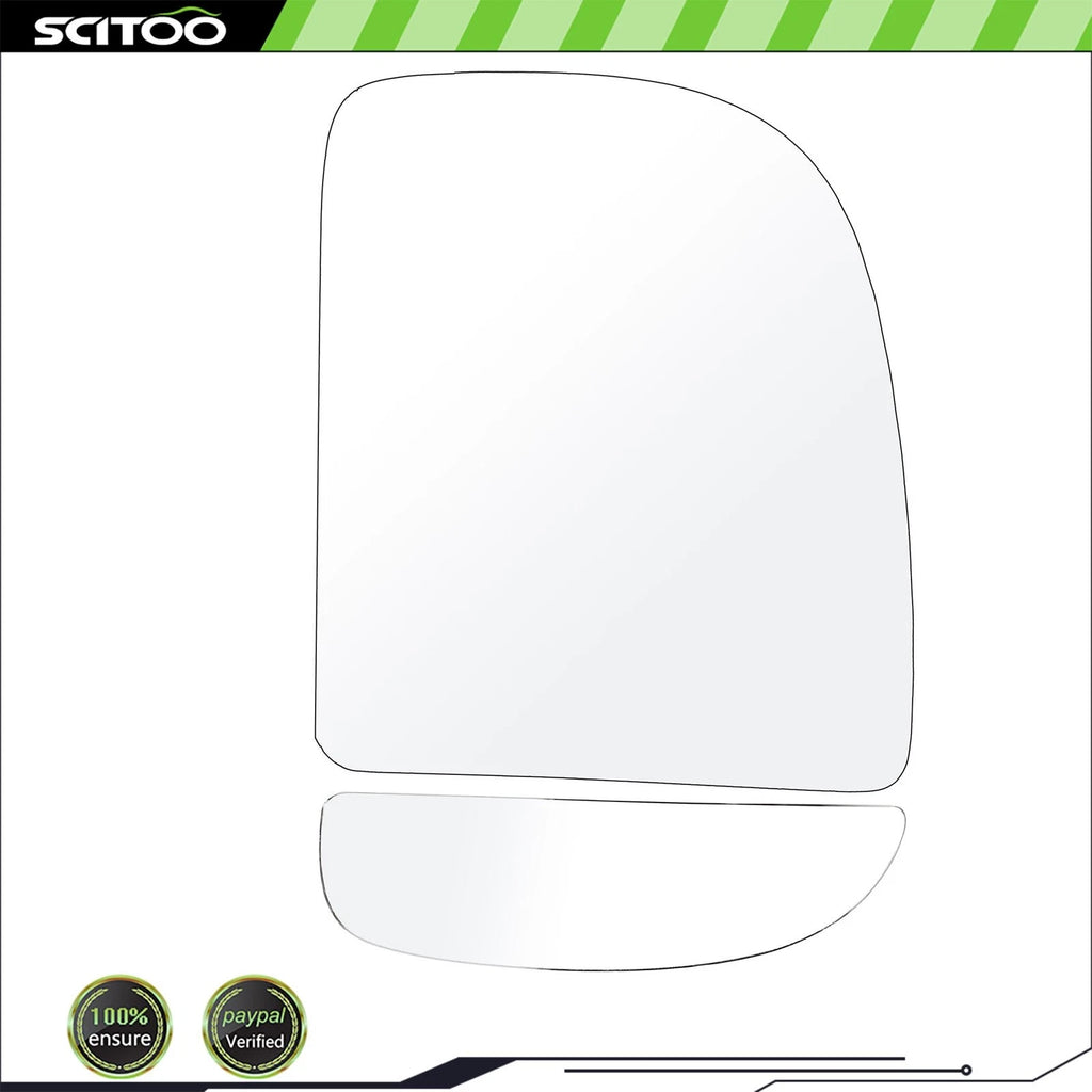 2X Upper Lower Towing Mirror Glass for Ford E-150 E-250 E-350 E-450 (Right Side)