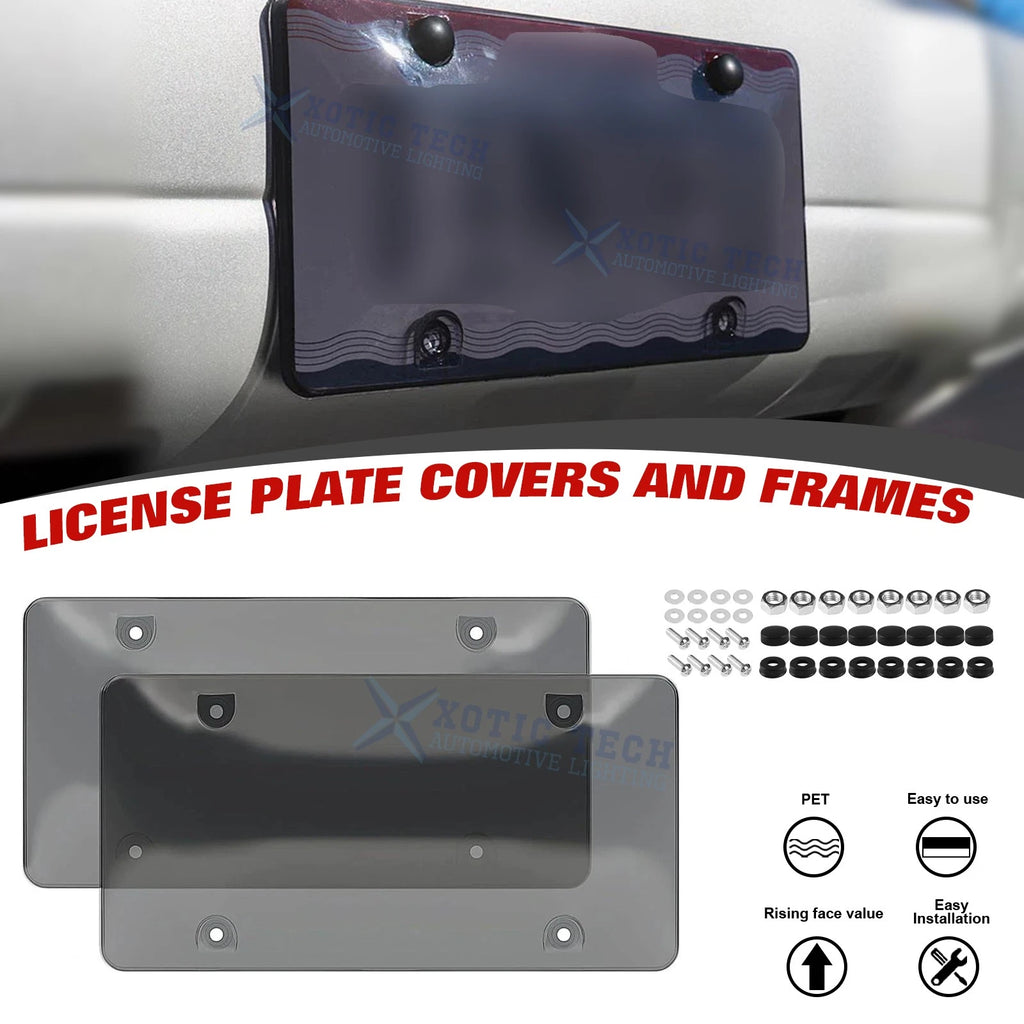 Black License Plate Cover Shield Holder for Standard US Plates (Fits)