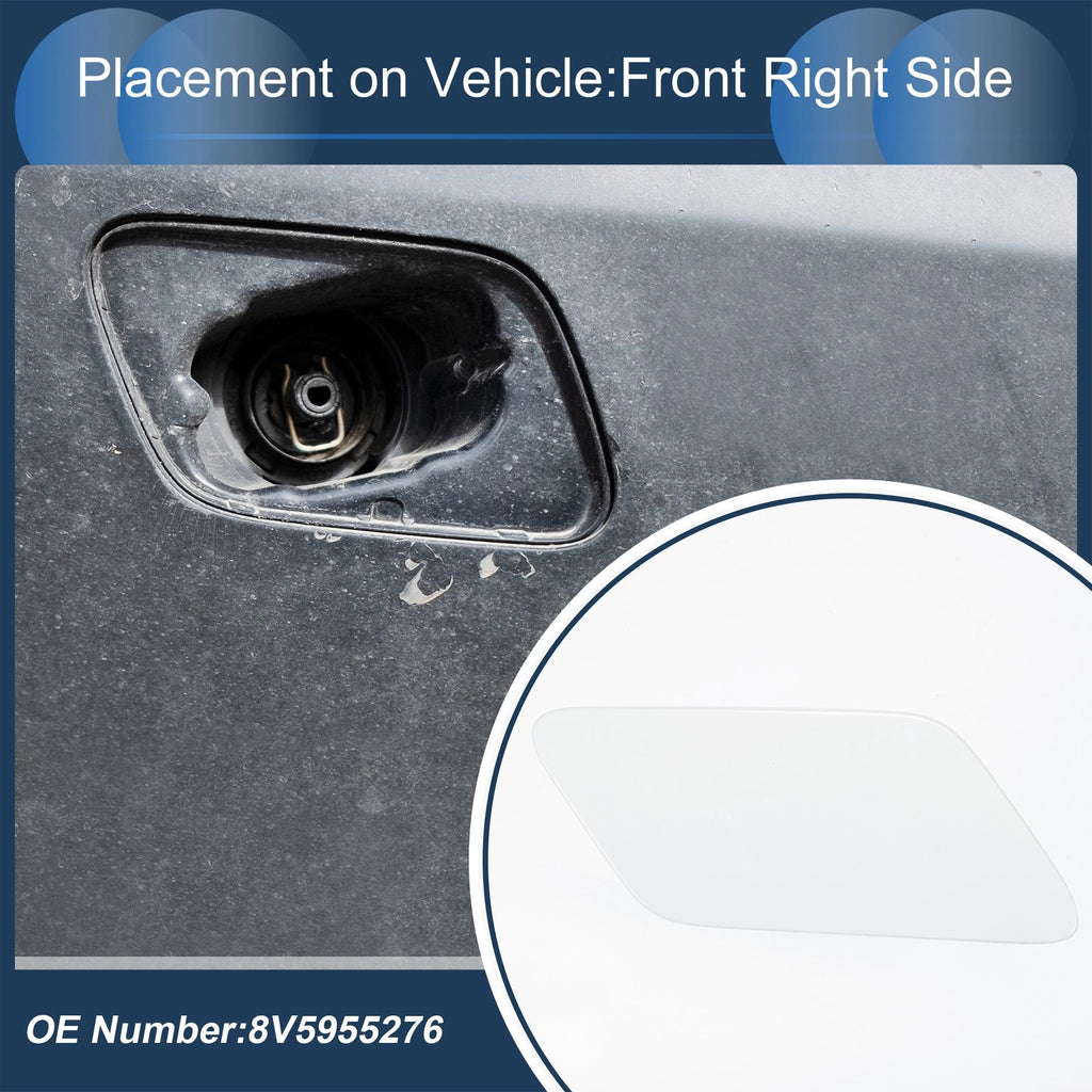 Front Right Washer Nozzle Cover Cap for Audi A3 8V (2013–2016) White