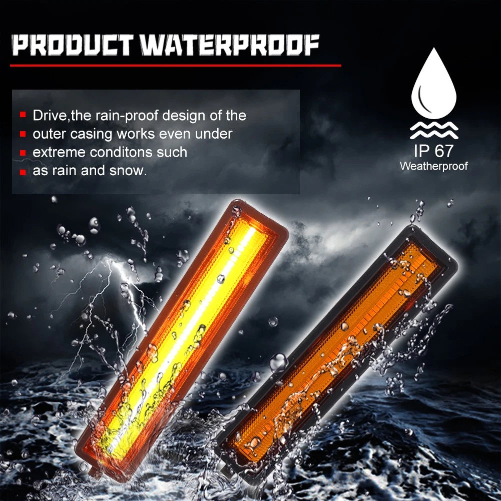 2X Amber LED Front Bumper Side Marker Lights for BMW E30 E32 E34 (1982–1996)