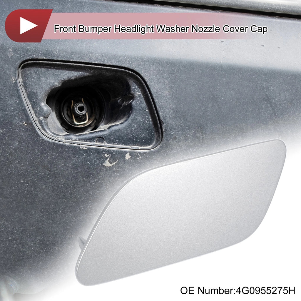 Front Left Washer Nozzle Cover Cap for Audi A6 (C7) (2015–2018) 1 Pcs Silver