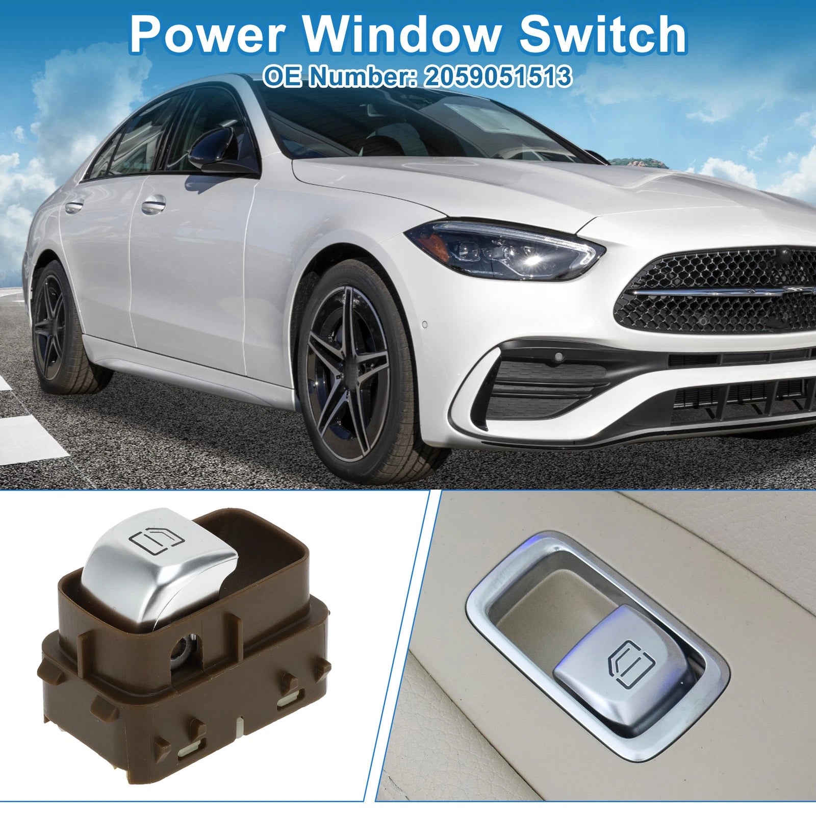 Power Window Switch for Mercedes C200 C300 C63 AMG (2015–2016) No. 2059051513