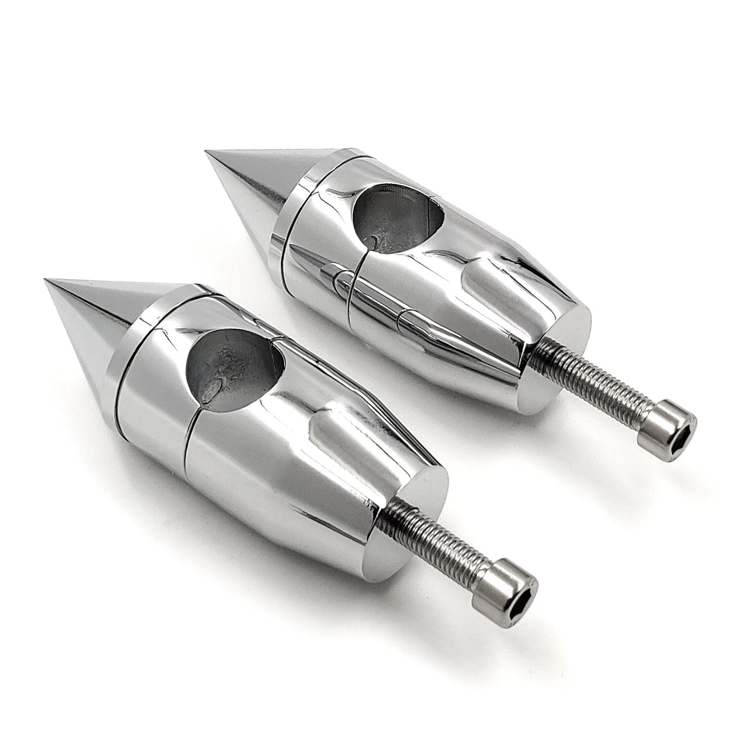 2 1/4" Chrome Spike Handlebar Riser for Harley Softail Dyna Sportster