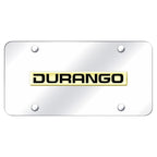 Gold Name on Chrome License Plate - Officially Licensed for Dodge Durango