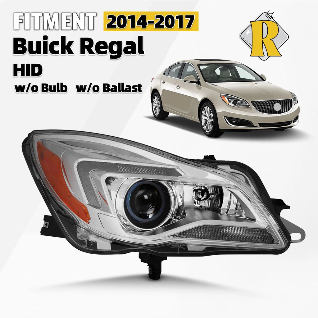 HID Headlight for Buick Regal (2014–2017) Passenger Side w/o Bulb w/o Ballast