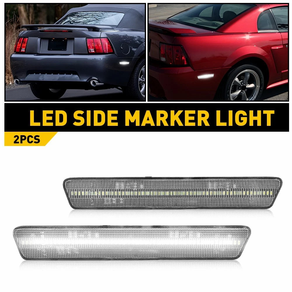 Clear White LED Rear Side Marker Light for Ford Mustang (1999–2004)