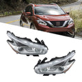 Set of 2 Chrome Headlights for Nissan Murano (2015–2018) Halogen w/LED DRL