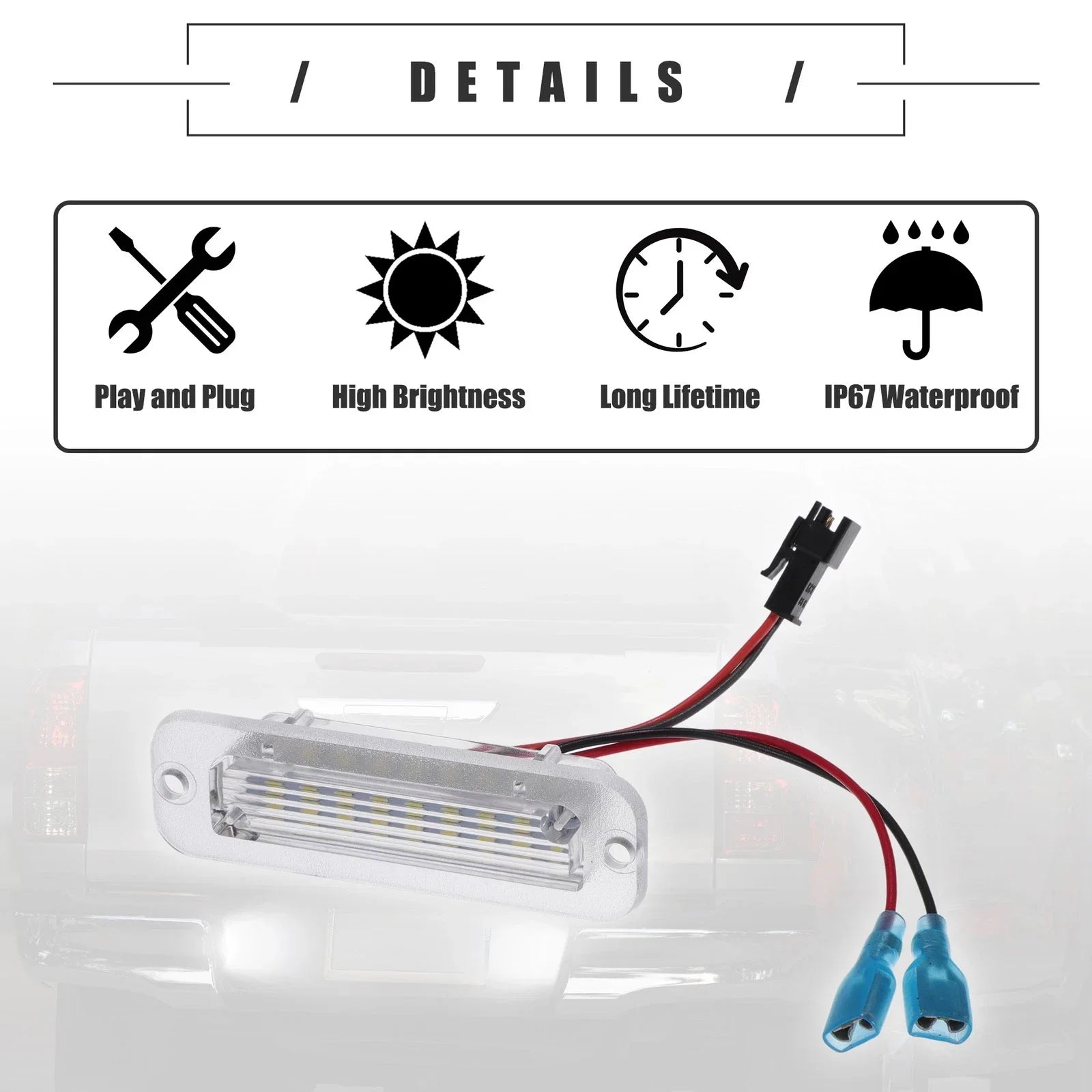 2 x LED License Plate Lights for Mercedes-Benz G500 (2013-2021)