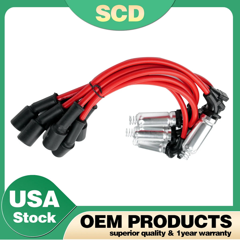 8X Spark Plug Wires for Chevy Silverado 1500, Yukon, GMC Sierra 2500 HD (2007–2013)