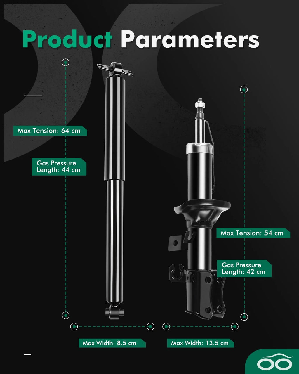 Full Set Front Rear Shocks Struts for Kia Rio (2002–2005)