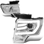3D LED DRL Tube Bar Projector Headlight for Ford F150 (2009–2014) Chrome