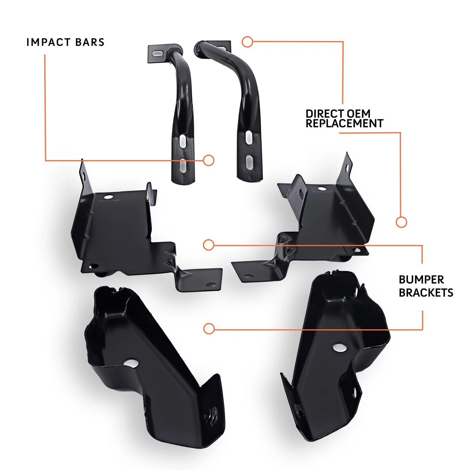 Set of 2 Front Bumper Brackets for Chevrolet Silverado 1500 2500 (2003–2006)