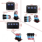 Switch Panel / Blue LED Rocker 2–8 Position / Marine Car Boat RV